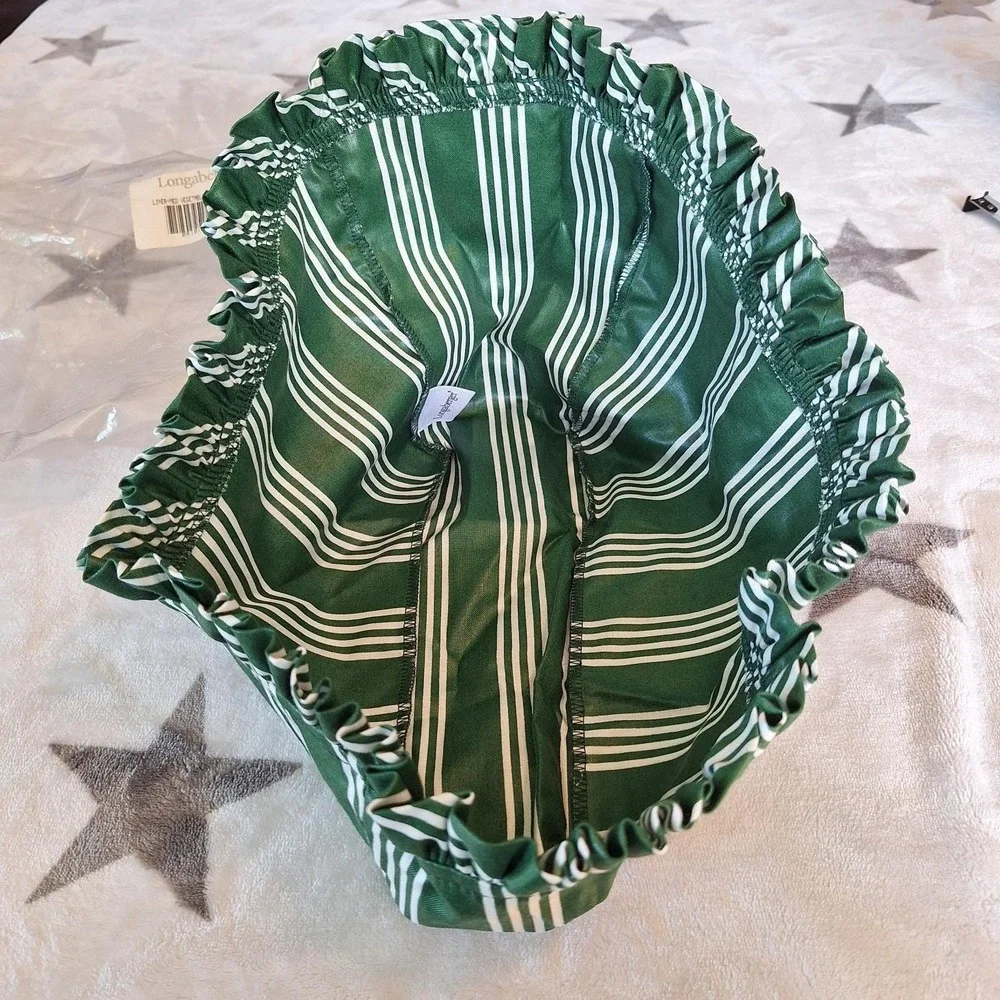 Longaberger Hunter Green Stripe M Vegetable/Sleigh Basket Liner 2510116 USA